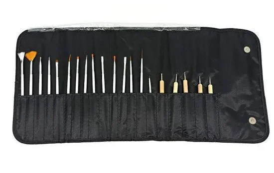 Πινέλα Νυχιών και Εργαλεία Nail Art σετ 20 τεμάχια